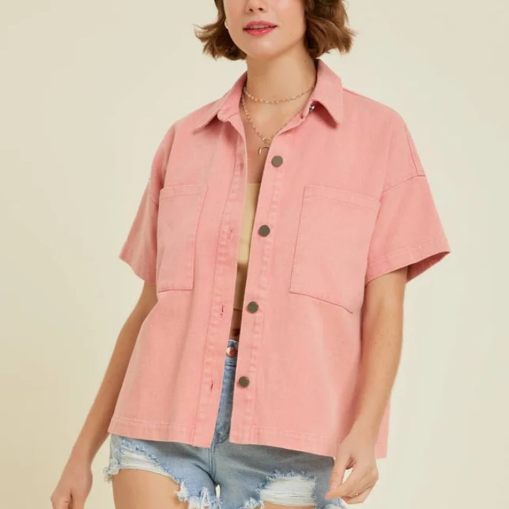 Denim Salmon Colored Jacket